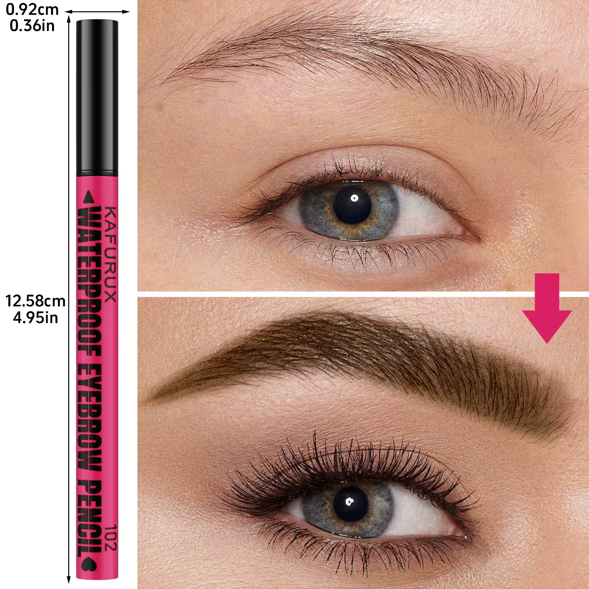 Stylo à sourcils étanche 3 couleurs
