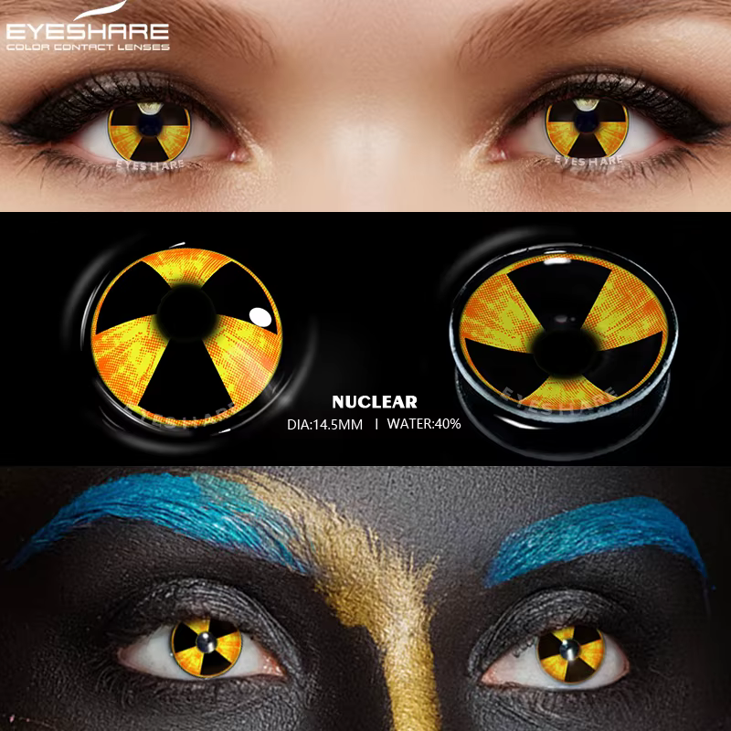 EYESHARE Cosplay lentilles de Contact colorées pour les yeux 2 pièces lentille de couleur jaune annuel Anime