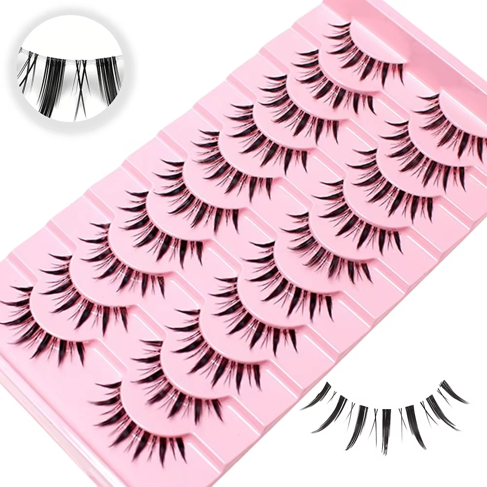10 paires de faux cils avec sensation d'air naturelle