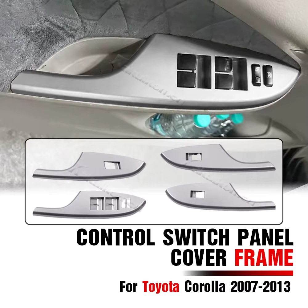 Pour Toyota Corolla 2007-2013 LHD, cadre décoratif pour le panneau de commande des lève-vitres électriques de la porte intérieure