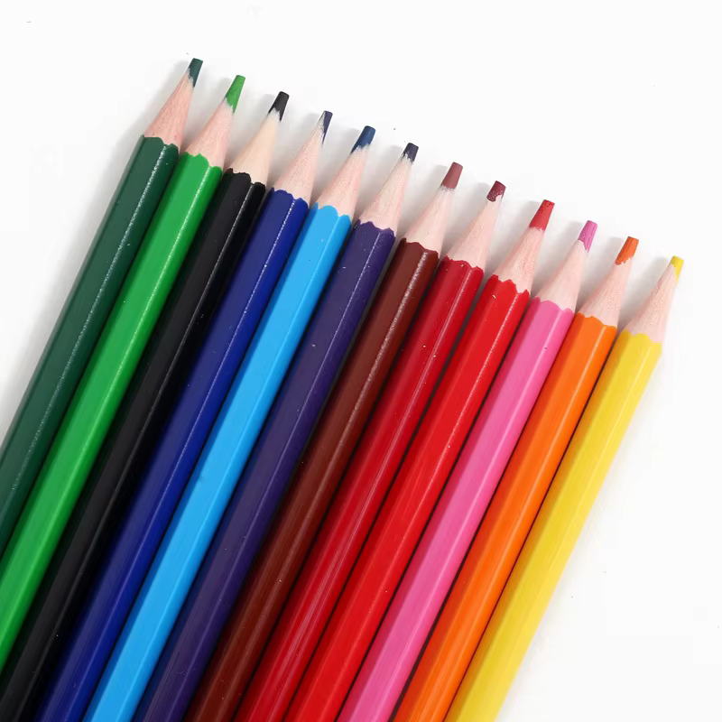 Crayons de couleur en bois pour artiste, peinture à l'huile, crayon pour document, art, graffiti, dessin, croquis, fournitures scolaires, 12 couleurs