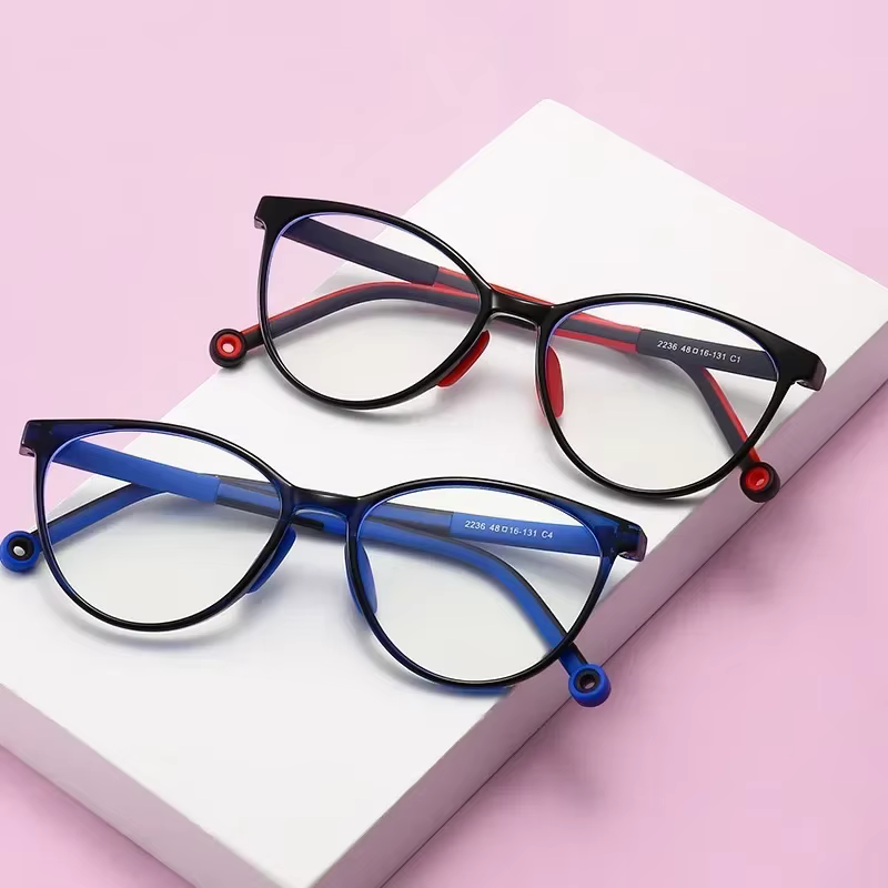 Lunettes bloquant la lumière bleue pour enfants, lunettes d'ordinateur, monture TR90, lentille transparente, pour fille et garçon, jeux vidéo, lunettes de sécurité pour enfants