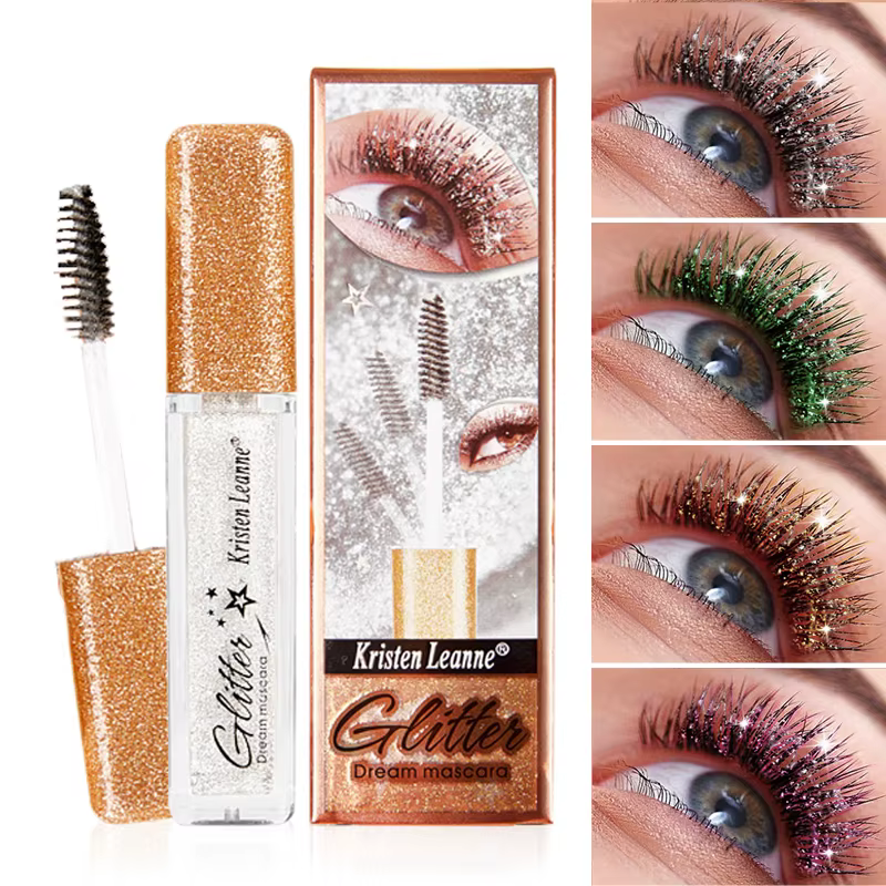 Mascara à paillettes or Rose