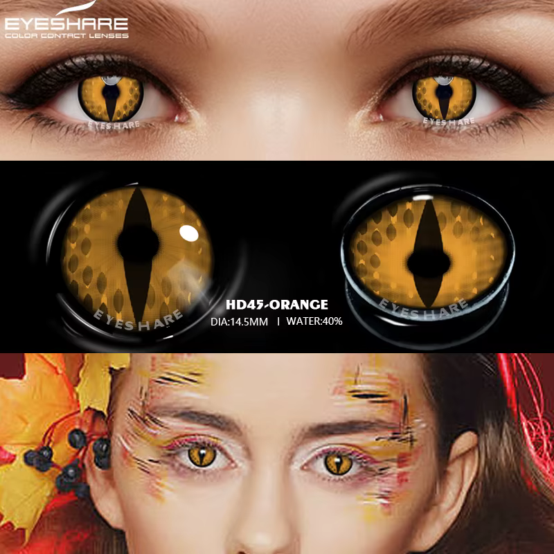 EYESHARE Cosplay lentilles de Contact colorées pour les yeux 2 pièces lentille de couleur jaune annuel Anime