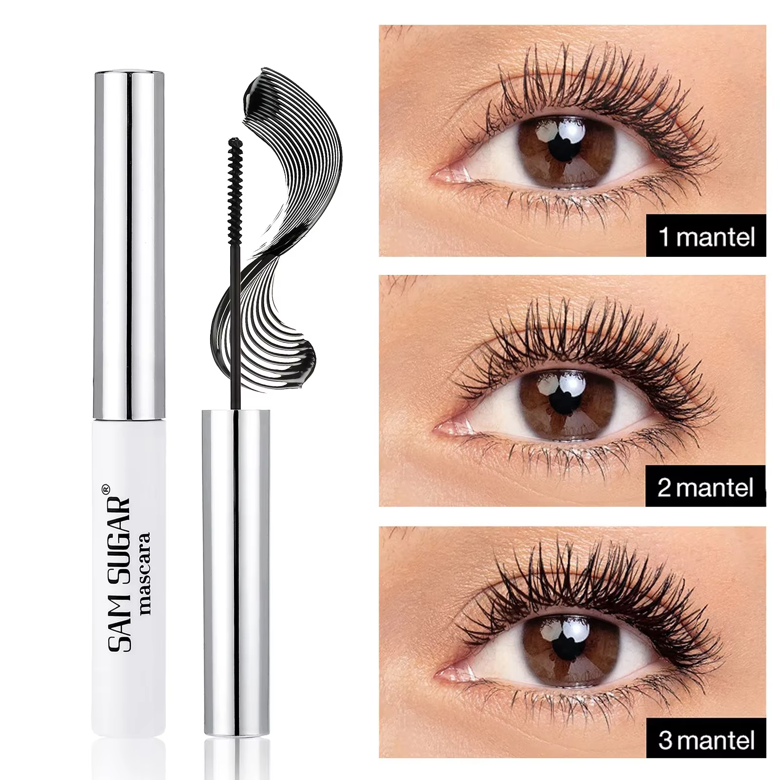 Mascara mince coloré imperméable à l'eau séchage rapide cils recourbés