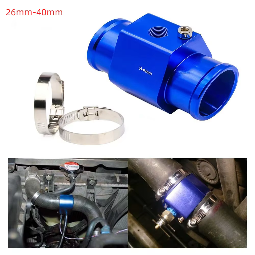Jauge de température de l'eau, capteur de température de l'eau du radiateur, 40mm 38mm 36mm 34mm 32mm 30mm 28mm, adaptateur de tuyau