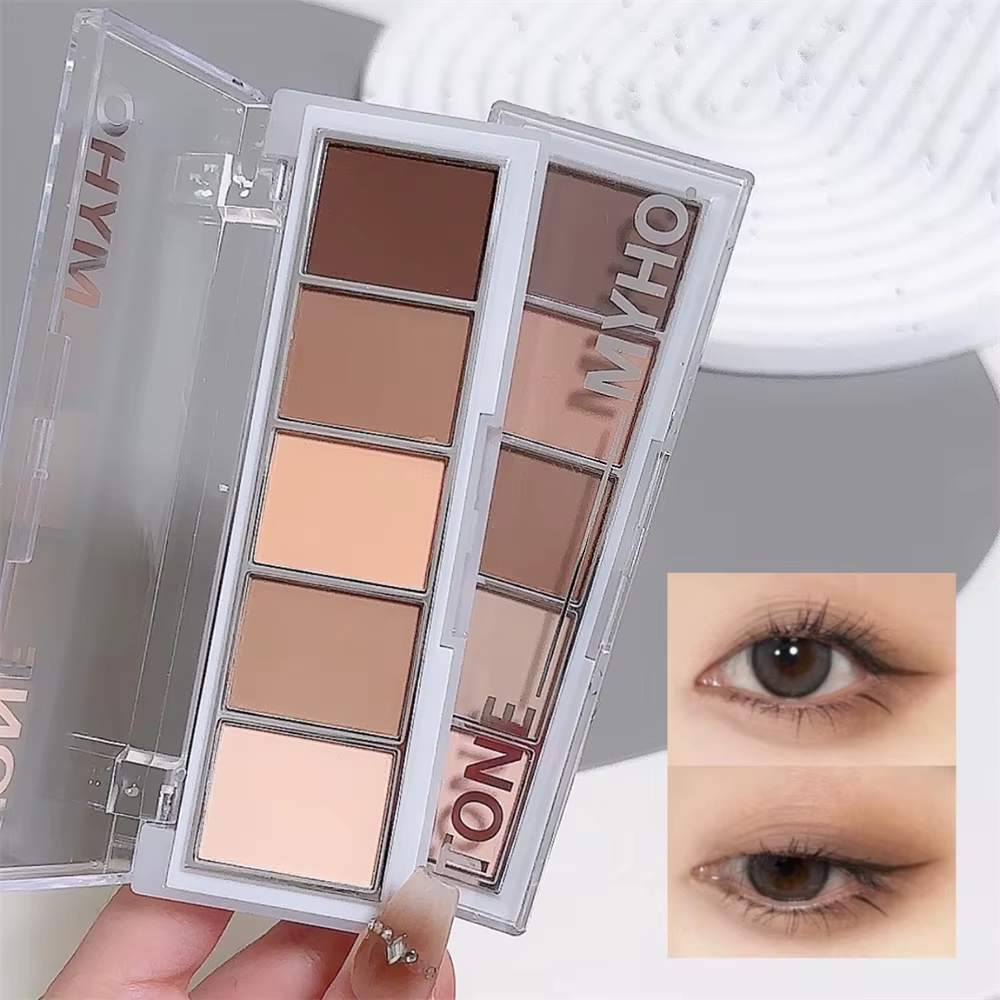 MYHO coréen cinq couleurs fard à paupières Palette plein mat brun Contour du visage ombre