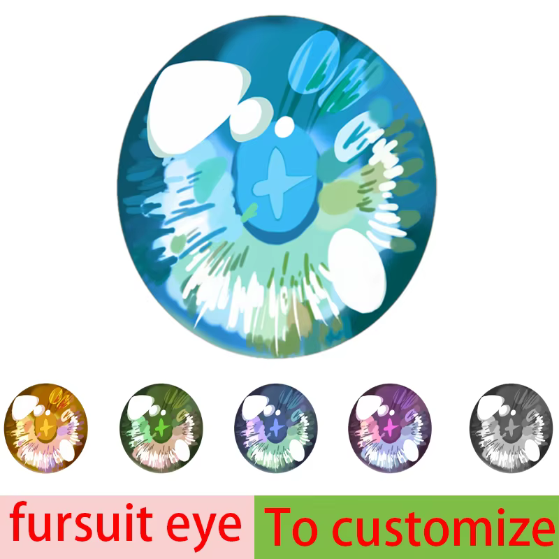 Fursuit fourrure tête yeux globe oculaire Furryfandom Kigurumi Kemono Cosplay Costume oeil élève accessoires Animal poussière Net impression fourrure