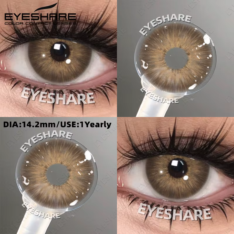 EYESHARE Lentilles de contact colorées populaires gris brun naturel