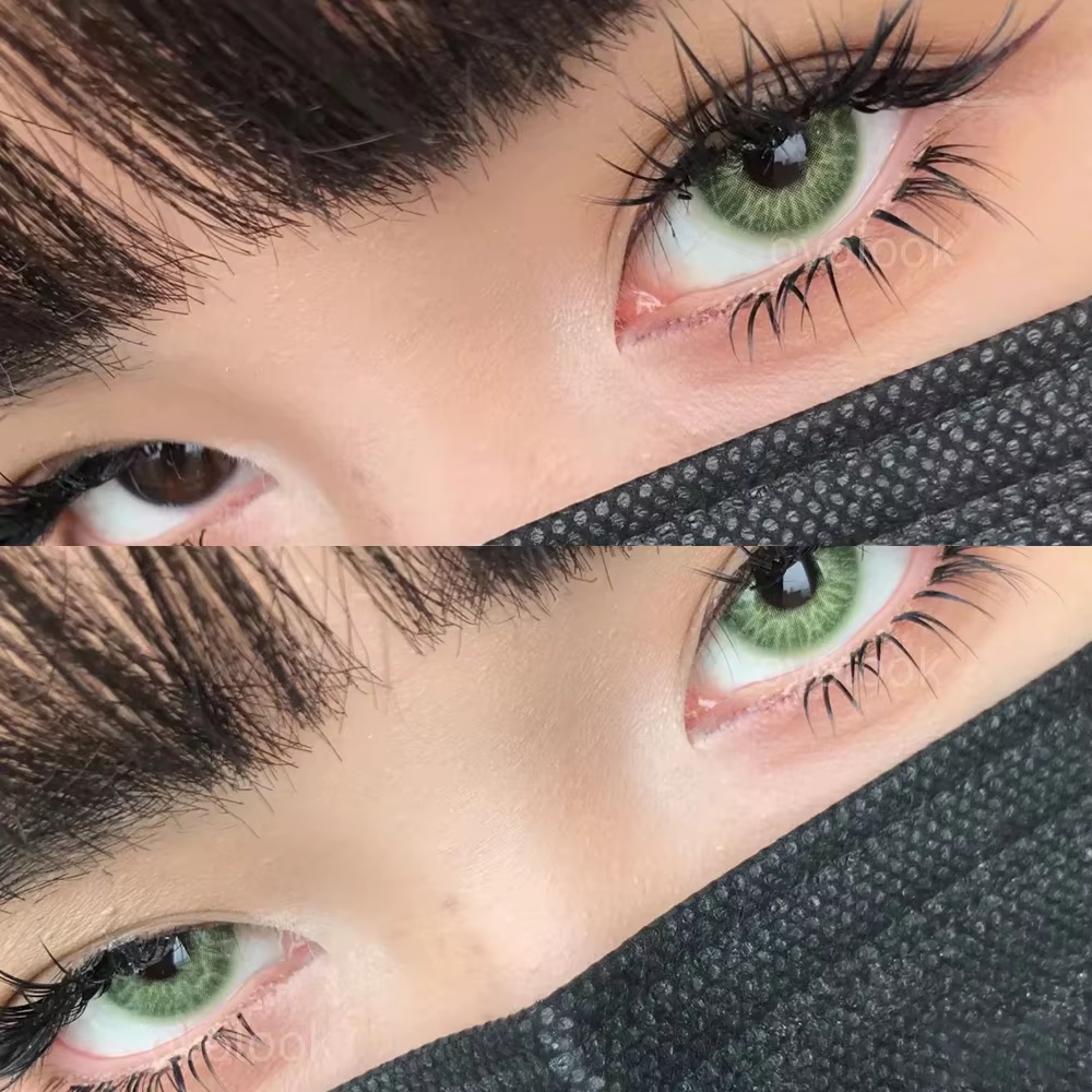 1 paire myopie lentilles vertes mode