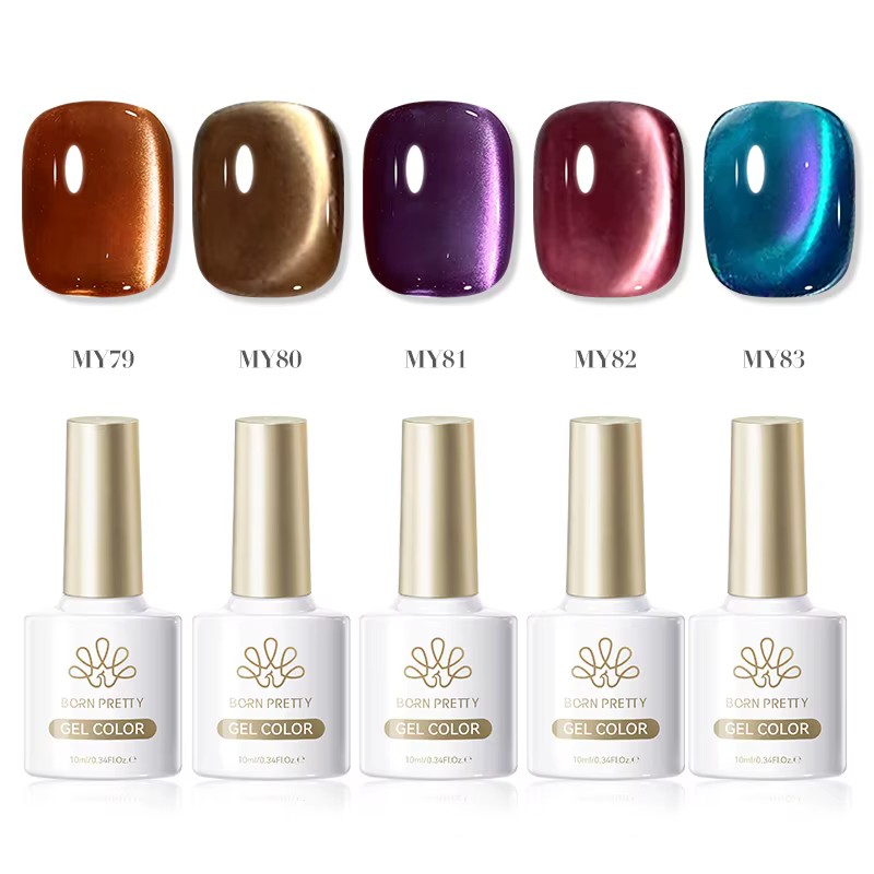 BORN PRETTY 5 pièces chat magnétique Gel pour les yeux vernis à ongles ensemble paillettes Ultra brillance tremper UV LED Nail Art Design manucure Kit d'ongles