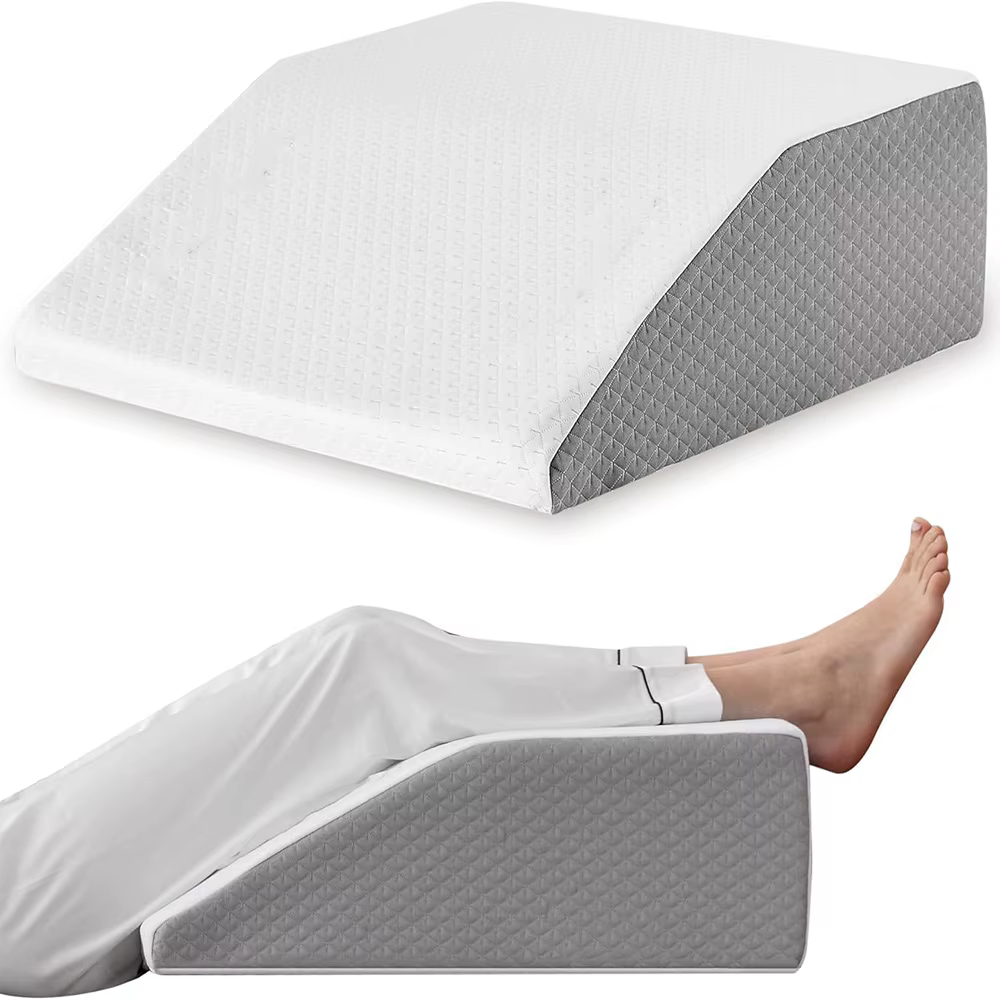 Oreiller de jambe, oreiller élévateur de jambe de 8 pouces pour jambes, repos, sommeil, oreiller compensé pour dormir sur le côté, oreiller compensé de jambe en mousse à mémoire de forme
