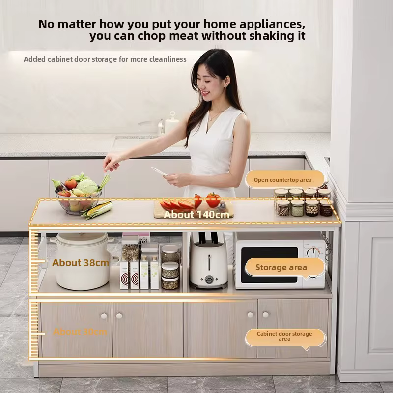 Étagère de cuisine du sol au plafond, casier pour four à micro-ondes, armoire de rangement murale intégrée, armoire latérale multifonctionnelle