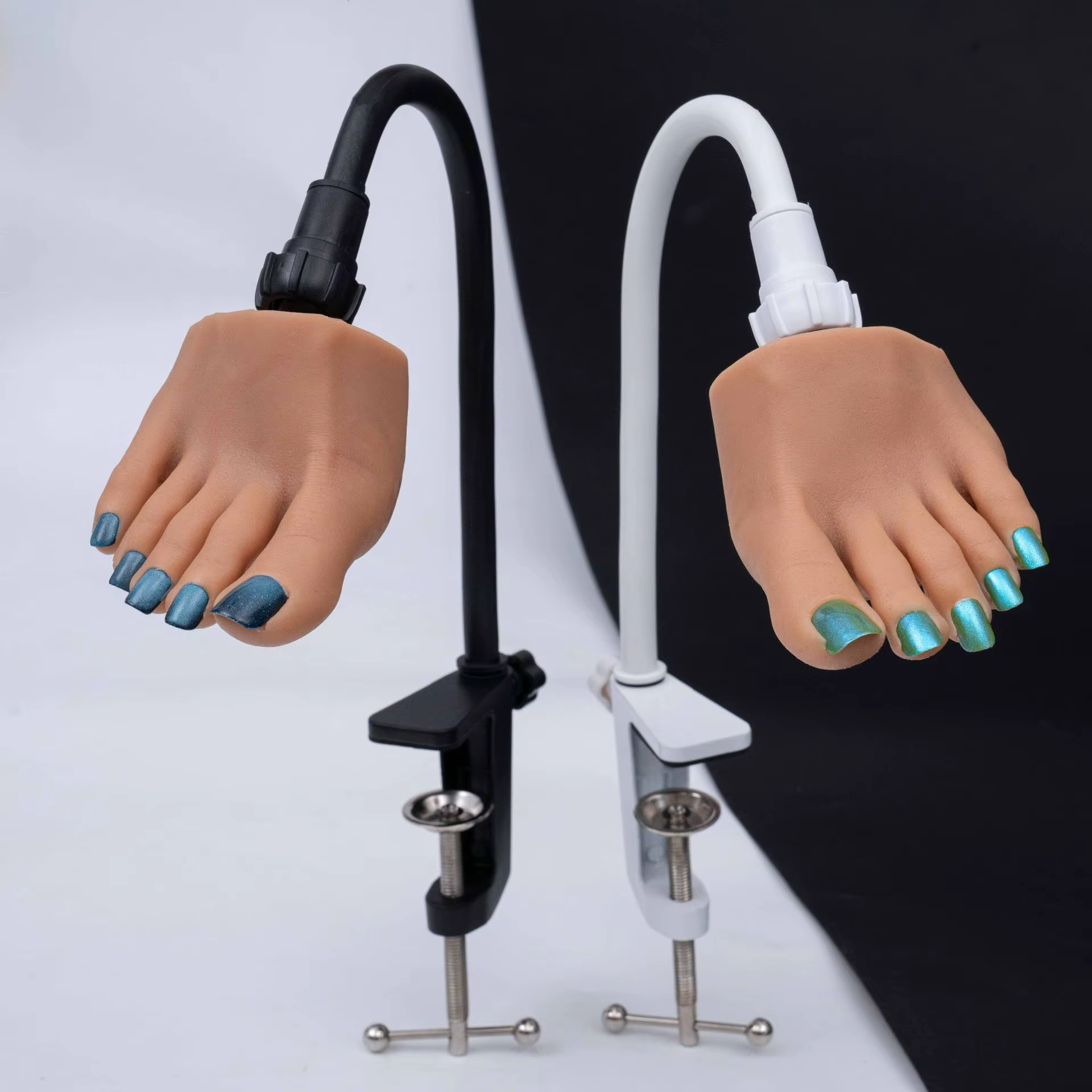 Faux Ongles en Silicone Liquide Flexible et Réaliste, Mannequin d'Entraînement des Pieds en Acrylique pour Artistes de Salon à Faire Soi-Même