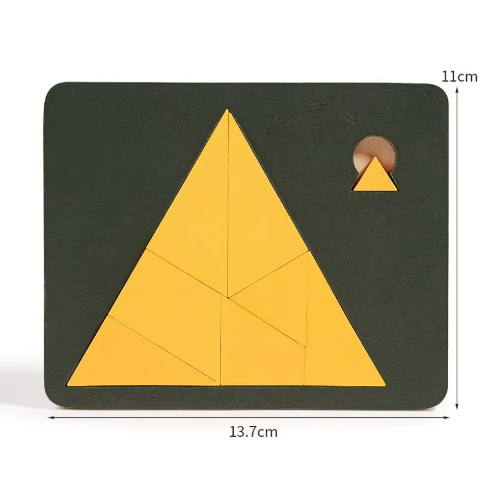 Puzzle triangulaire de forme irrégulière, entraînement logique coloré, blocs en bois, jeu de casse-tête tridimensionnel Montessori