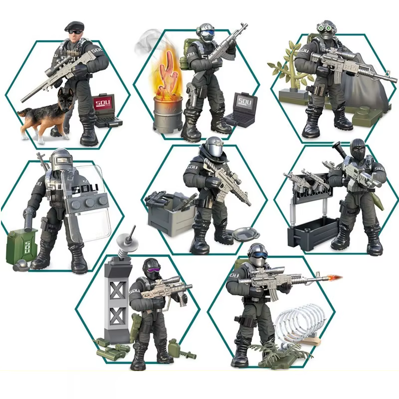 Mini figurines de soldats militaires SWAT de la Force spéciale de la Police, blocs de construction en briques, jouets pour enfants, cadeau, 2025