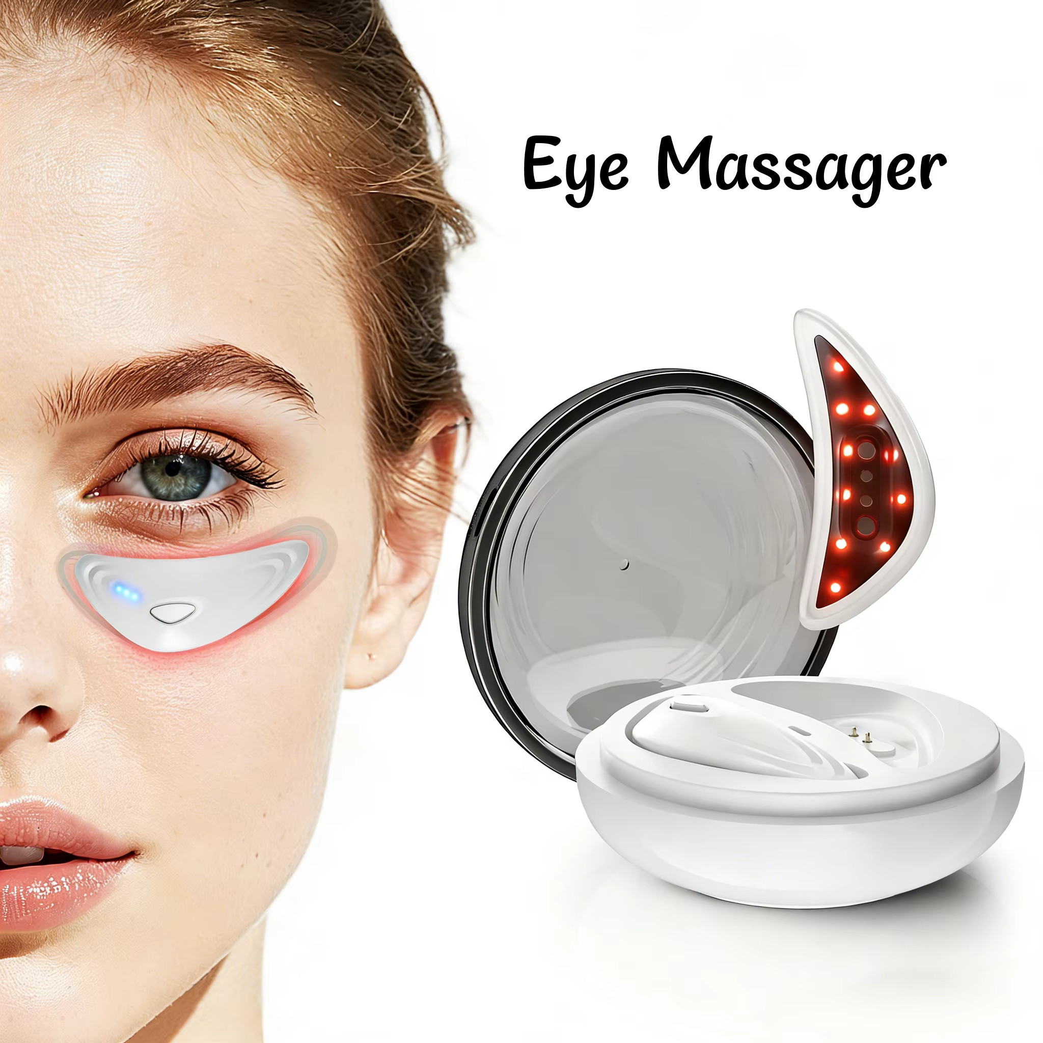 Appareil de massage des yeux EMS Redlight avec patchs pour les yeux