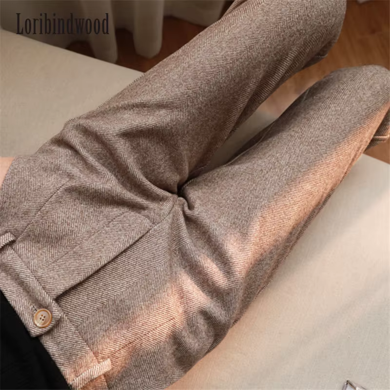 Pantalon sarouel en laine pour femme, pantalon crayon, 2023