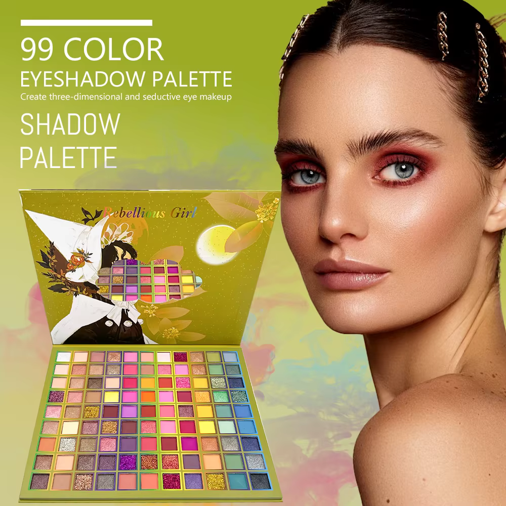 Plaque de maquillage pour les yeux arc-en-ciel 99 couleurs
