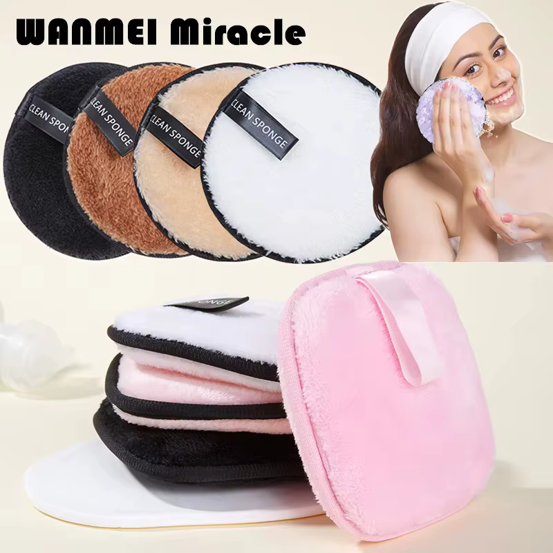 1/3 pièces disques réutilisables démaquillant lingette tampons de coton microfibre maquillage visage serviette tissu lavable éponge soins de la peau nettoyage bouffée