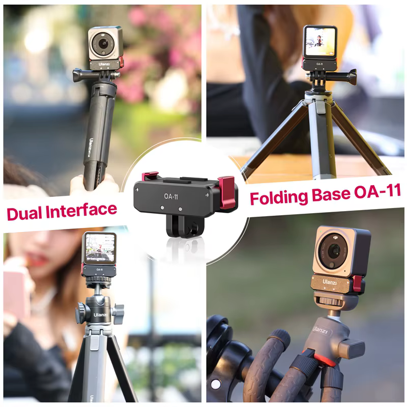 Ulanzi OA-11 Base pliante à double interface pour DJI Osmo Action 3 support pliable OA-13 Base d'alimentation magnétique pour DJI Action 2