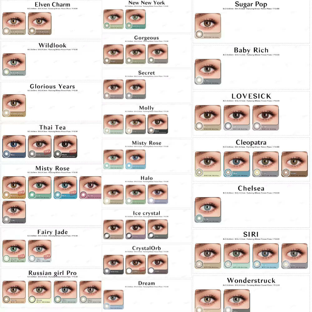 UYAAI 10-100 paires de lentilles de couleur pour les yeux