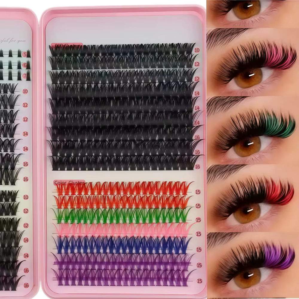 Lash Book DIY, Clusters de faux cils individuels colorés