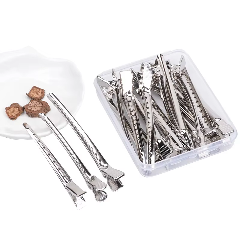Pinces de soins capillaires pour femmes, pinces de séparation en métal et acier pour coiffure, barbier, coupe de cheveux, outils de coiffure, racine de cheveux, épingle à cheveux moelleuse
