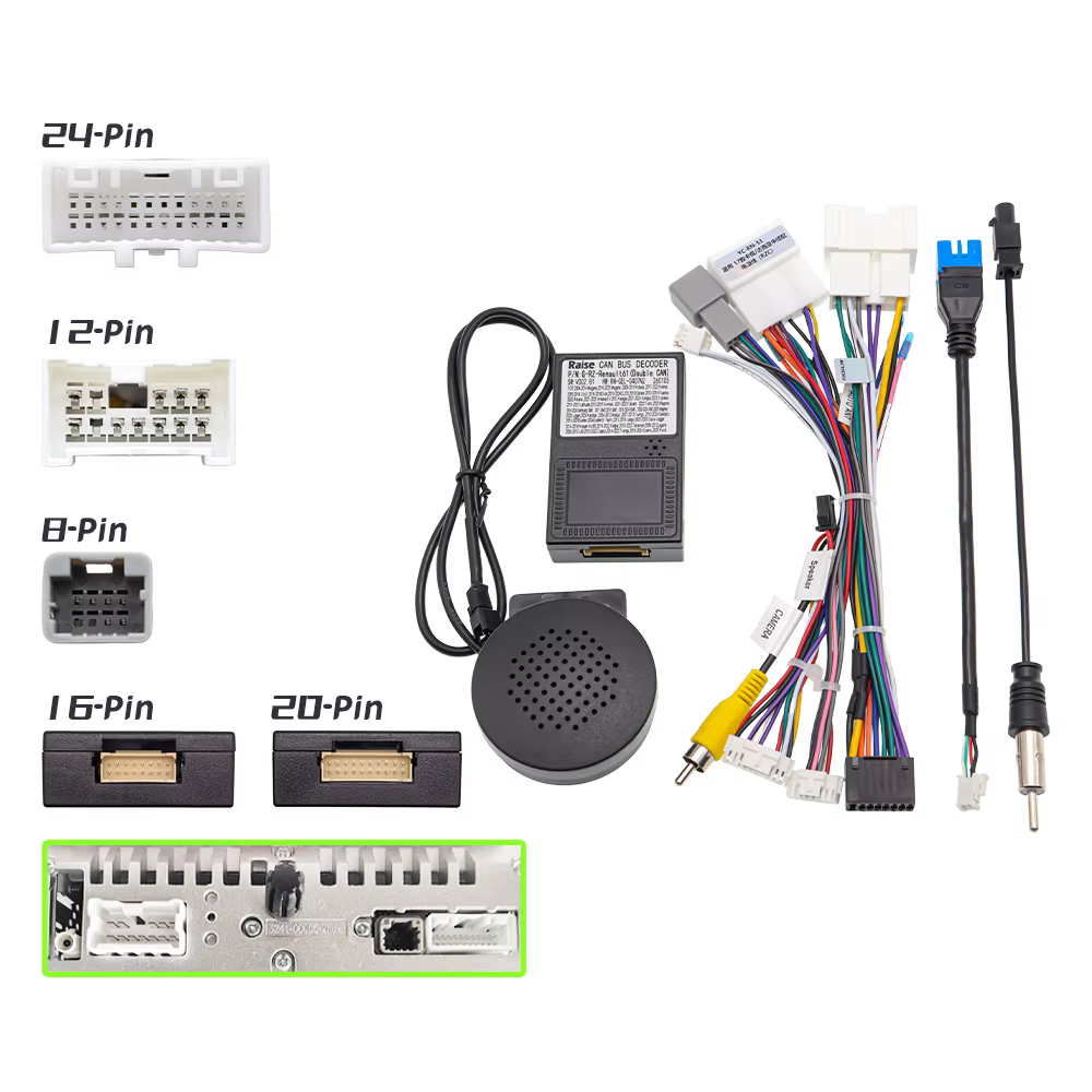 Décodeur Canbus Raise pour Renault Captur 2015-2020, Connecteur Radio Android, Faisceau 16 Broches pour Renault Trafic 3 2019-2020