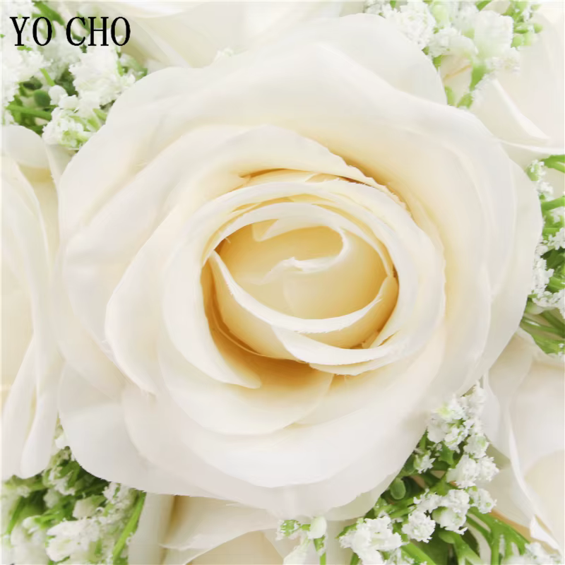 Bouquets de demoiselles d'honneur de mariée avec nœud papillon, Roses ivoire, Bouquet de fleurs en soie pour la saint-valentin, mariage, photographie de mariée