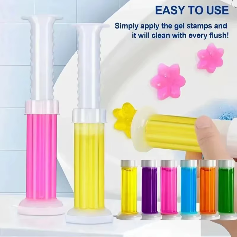 4/1PCS Gel Nettoyant WC Parfumé aux Fleurs Désodorisant Solide Anti-Odeur Assainisseur d'Air Fournitures de Nettoyage Salle de Bain