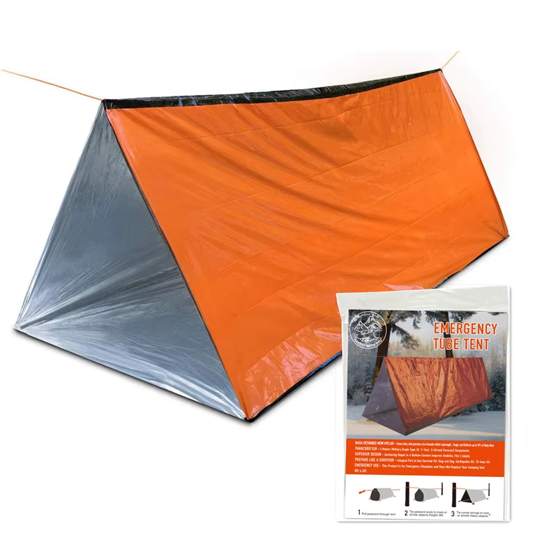 Tente d'urgence, tente tubulaire imperméable pour 2 personnes pour le camping et les activités de plein air