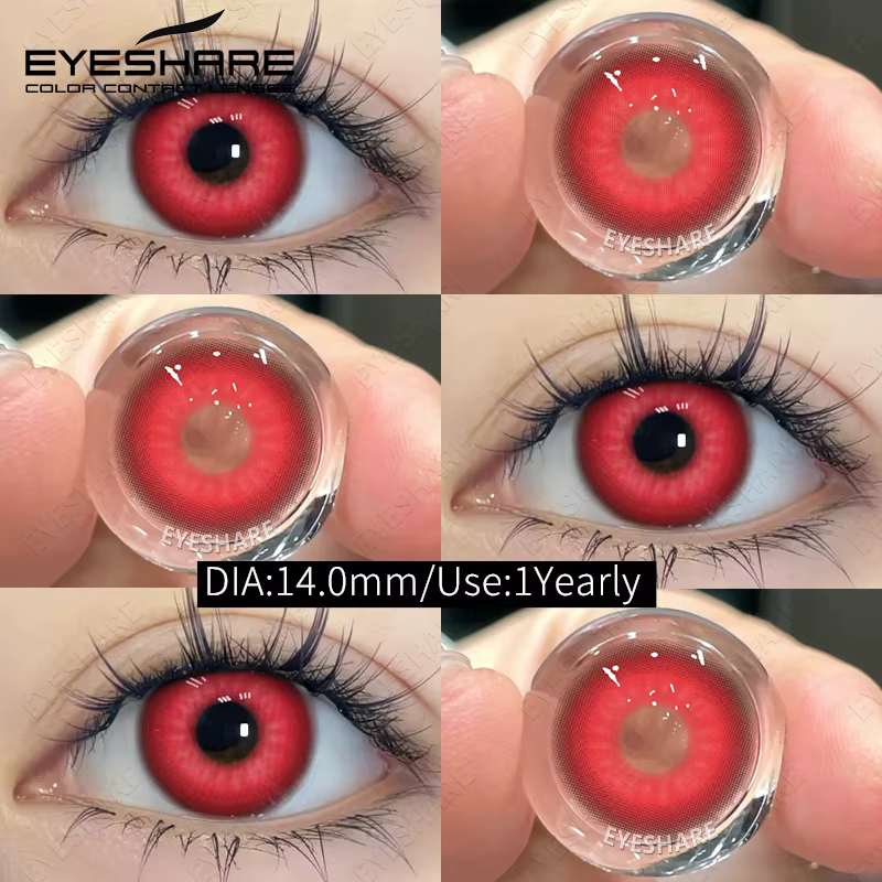 EYESHARE Halloween lentilles de contact rouges 2 pièces