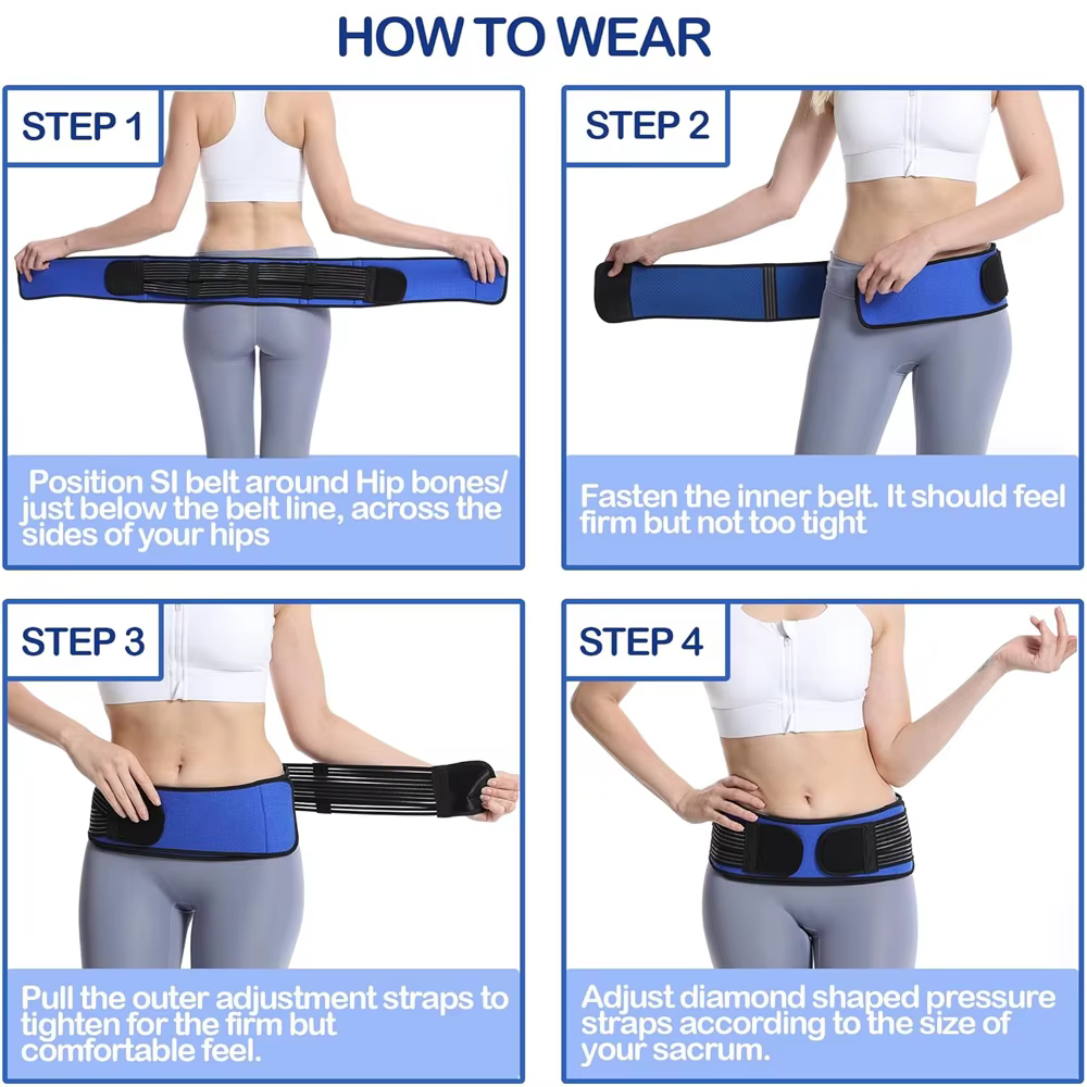 Ceinture de soutien pelvien pour hommes et femmes, soutien de la hanche et du bas du dos, soulagement de la sciatique, de la douleur lombaire, 1 pièce