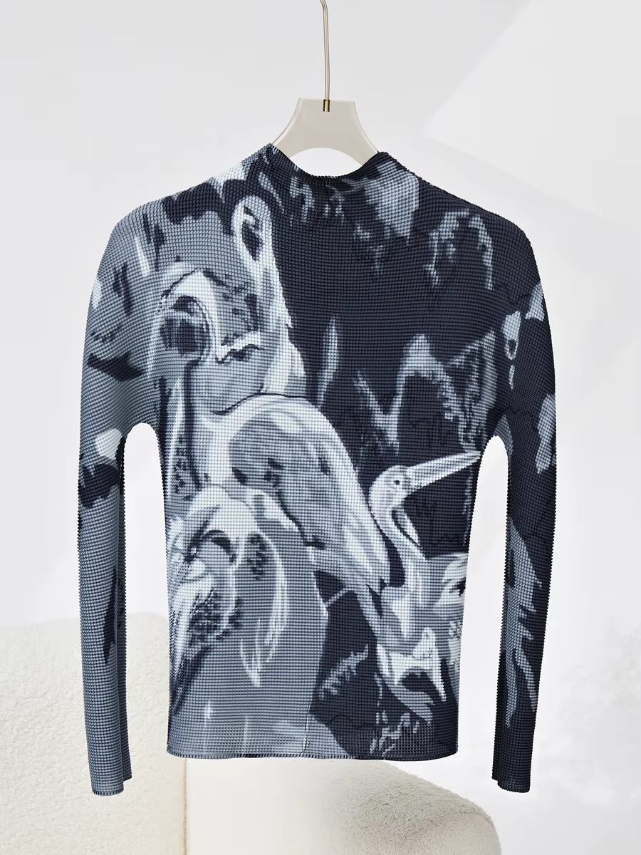 Ensemble jupe midi, t-shirt plissé tendance printemps-automne, t-shirt à manches longues, ensemble deux pièces haut de gamme pour femme