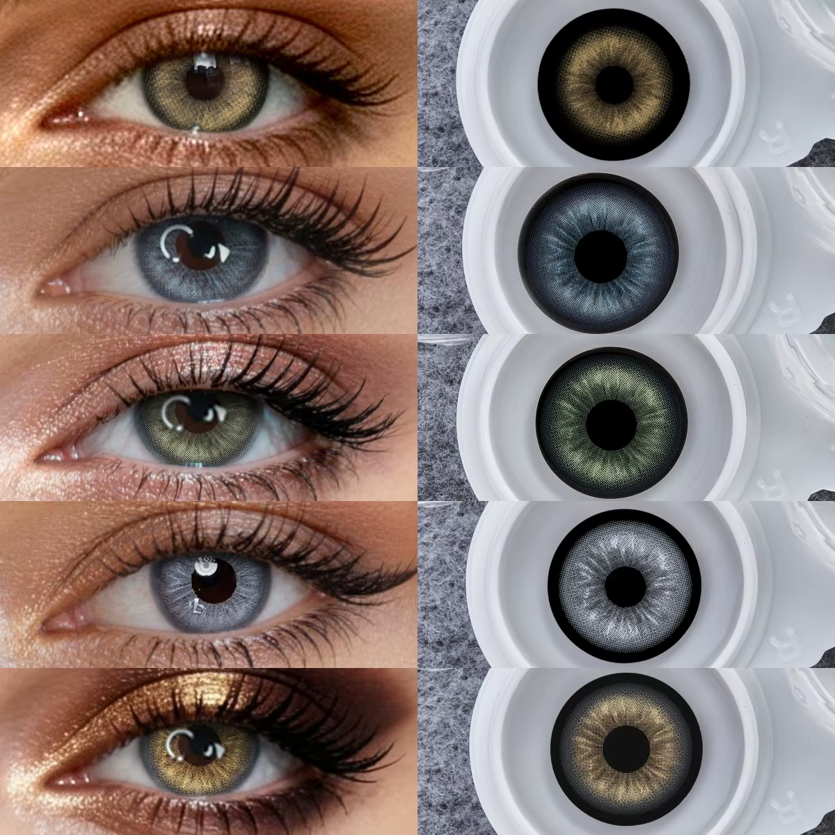 VISUASHOW Sora Lentilles de Contact Colorées 14.2mm Petites Pupilles Marron Naturel Doux Demi-Annuelles Décoration Oculaire Cosmétique Tendance