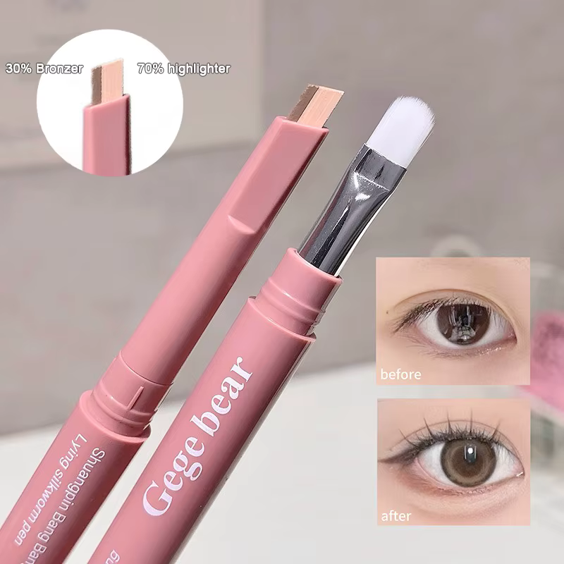 Crayon double embout 2-en-1 effet « Silkworm » : surligneur nude et contour des paupières inférieures
