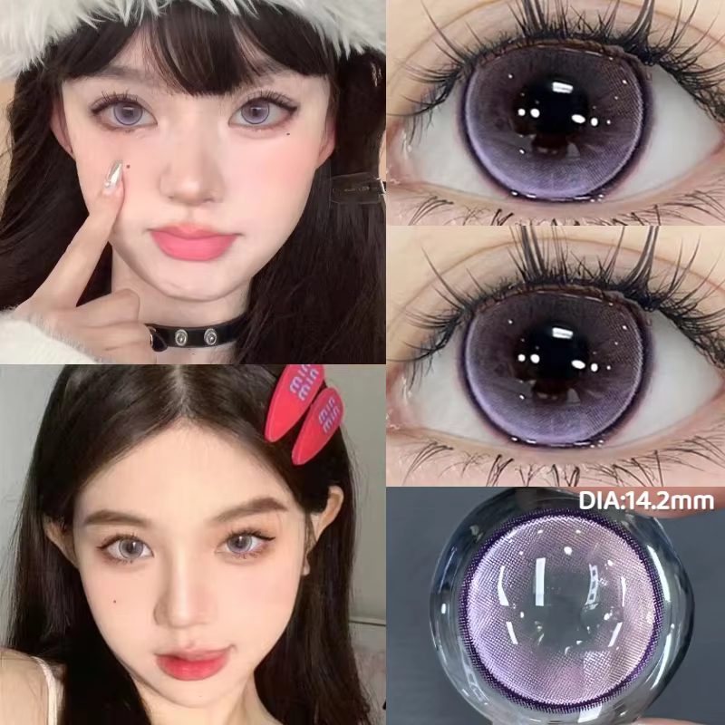 KSSEYE 2 pièces lentilles de Contact colorées myopie vert effet d'élèves naturelles lentille de haute qualité avec dioptrie cosmétique bleu scintillant oeil