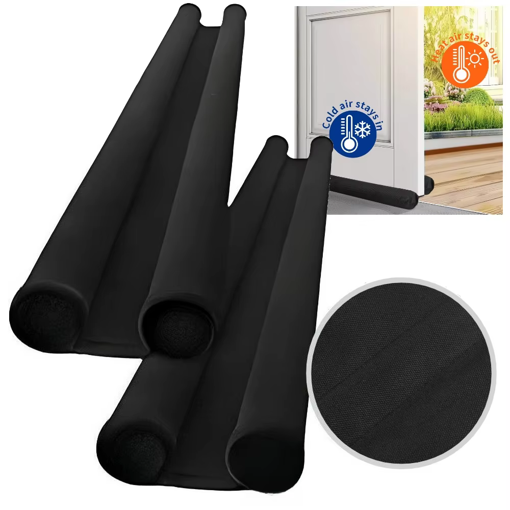 Bande d'étanchéité pour bas de porte Double face, bouchon Flexible de réduction du bruit du vent, bloqueur d'étanchéité sous la porte, scelleuse de protection pour prévenir les insectes