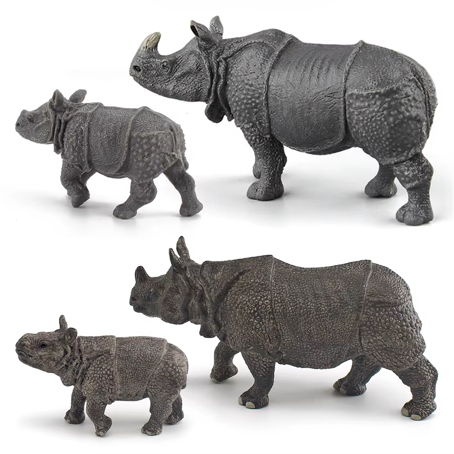 Figurines réalistes d'animaux sauvages, rhinocéros indien, modèle de jouet, figurine de rhinocéros laineux, jouet éducatif pour enfants