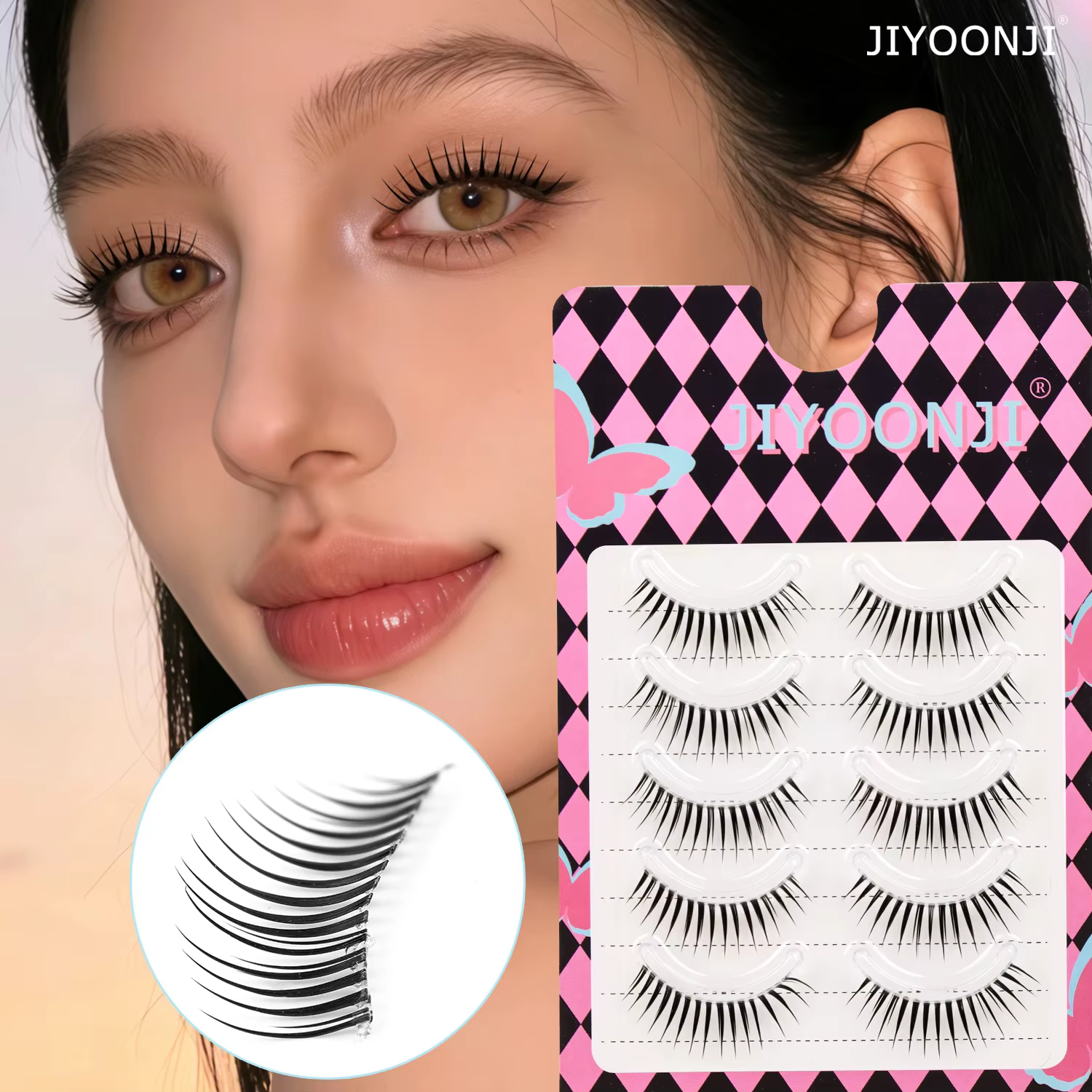 5 paires de faux cils de style dessin animé