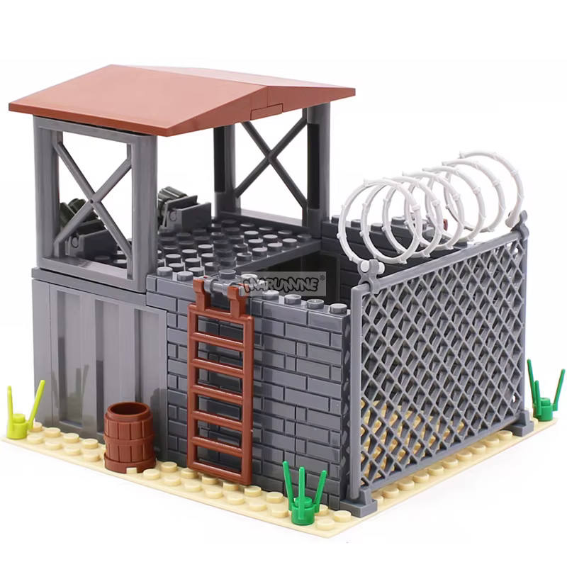 Marumine 23PCS MOC Blocs de Construction Base Militaire Forces Spéciales Garde de Sécurité DIY Scènes de Soldats de l'Armée Kit de Briques de Construction Modèle