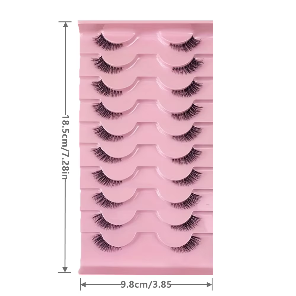 10 paires demi-cils aspect naturel vaporeux moelleux oeil de chat Look