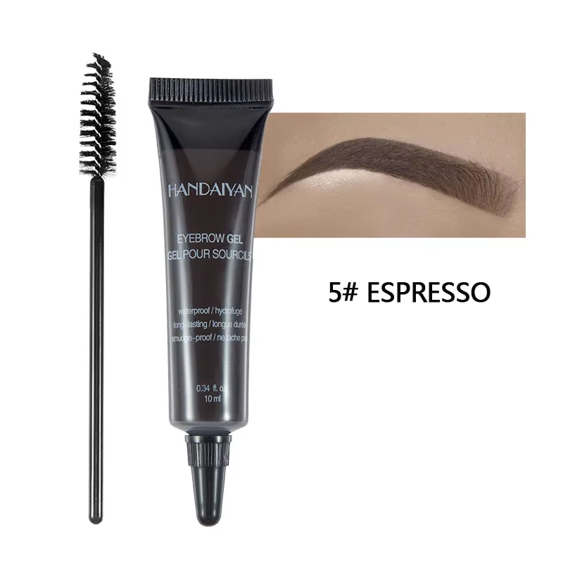 HANDAIYAN 6 couleurs teinture à sourcils teinte imperméable ensemble de pinceaux de maquillage marron rehausseur