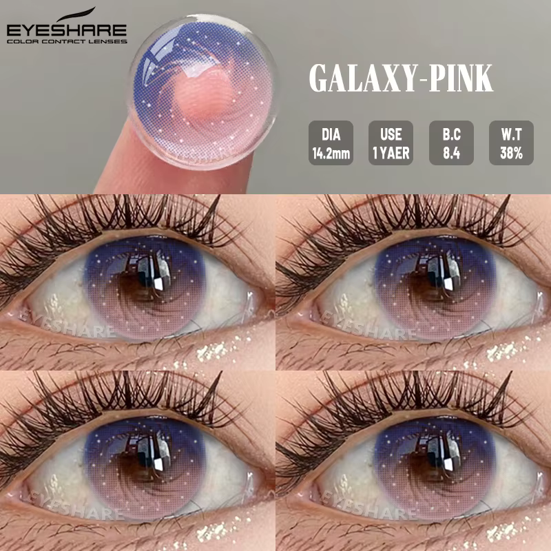 EYESHARE 1 paire de lentilles de Contact violettes pour les yeux rose