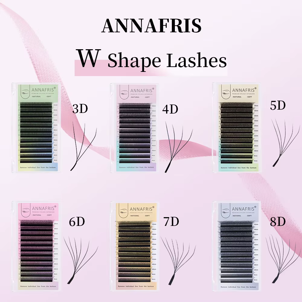 ANNAFRIS ventilateur de Volume préfabriqué YY 3D 4D 5D cils en forme de W floraison automatique W Extension