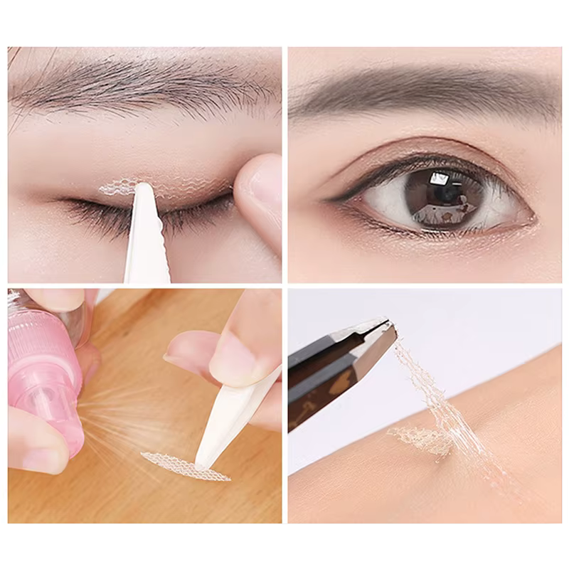 360 pièces maquillage clair gris Beige paupière rayure grands yeux Invisible Double pli