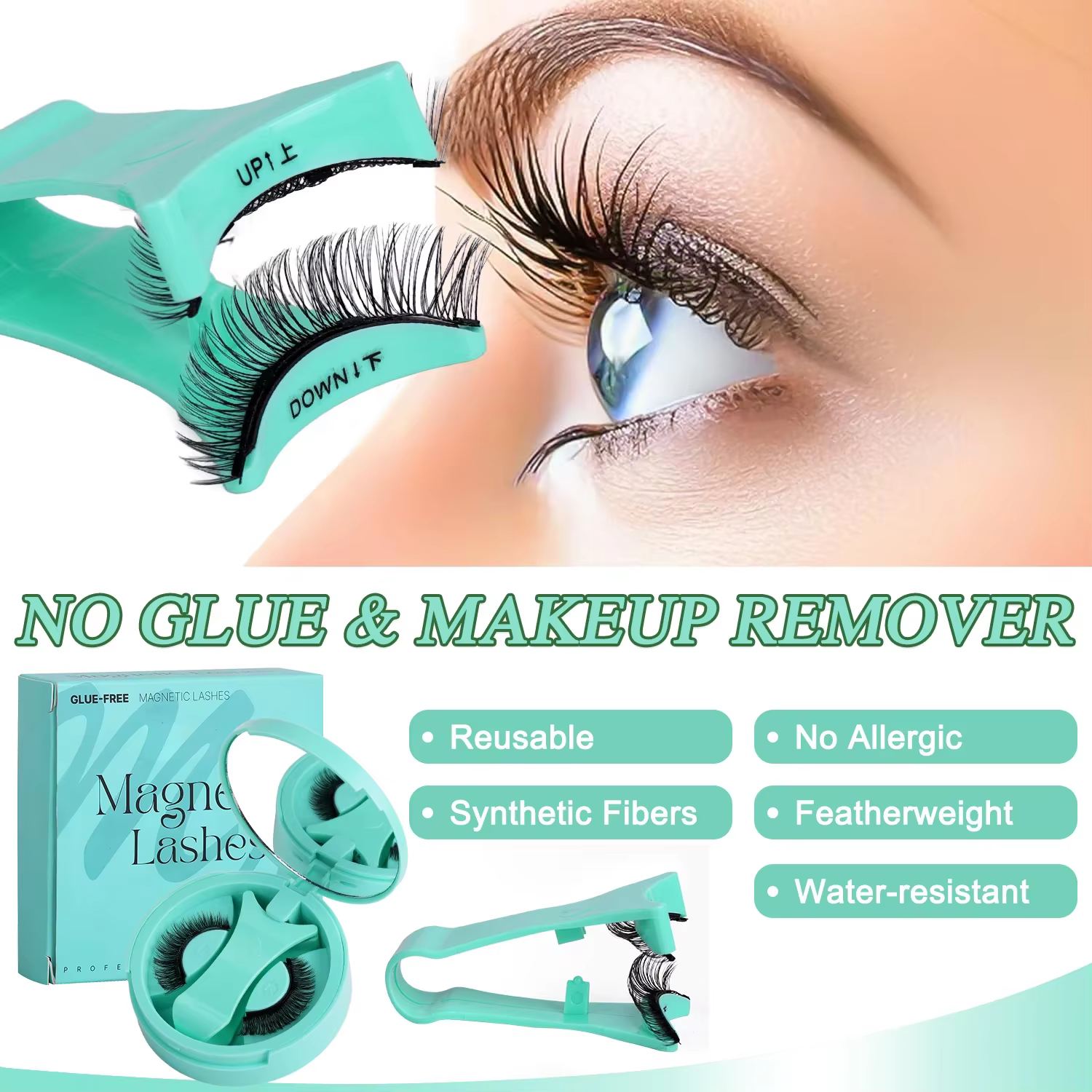 Faux cils naturels avec pince à épiler