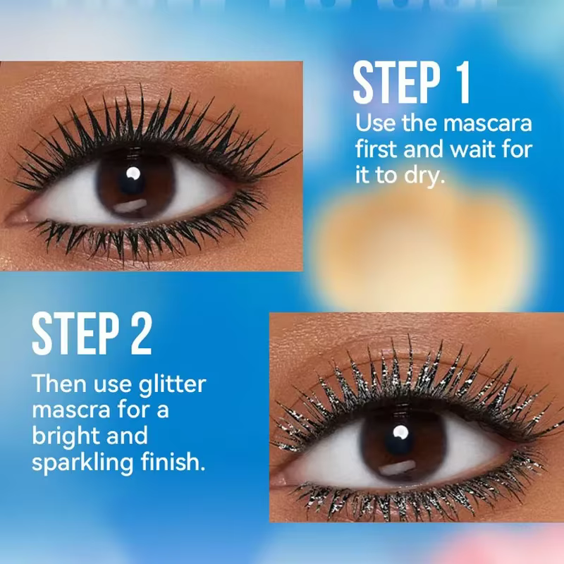 Mascara diamant or scintillant