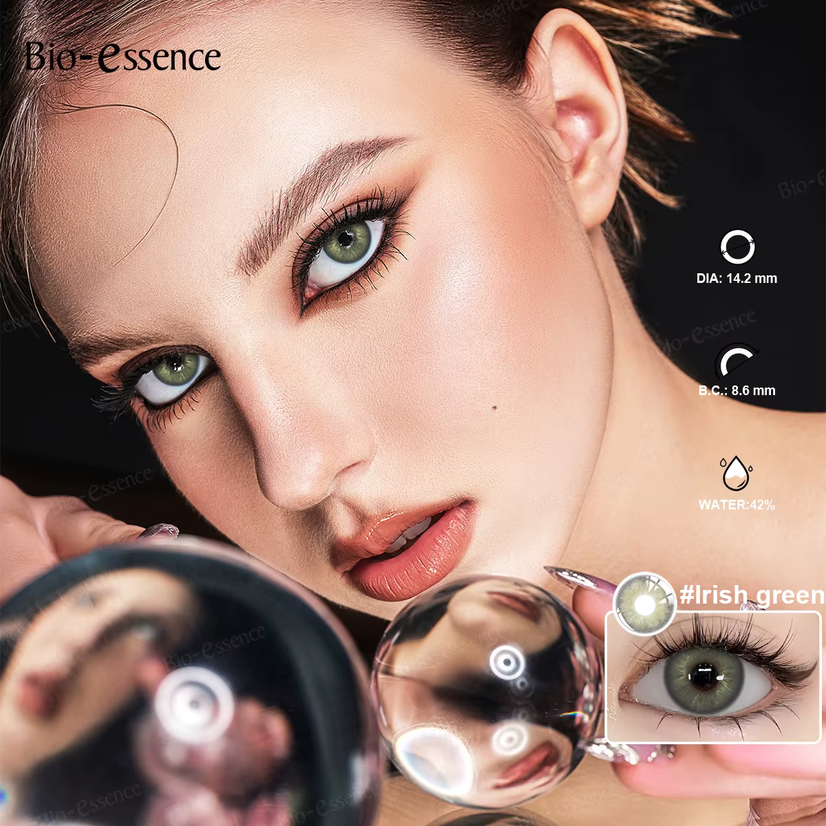 Lentilles de contact colorées Bio-essence pour yeux bleus